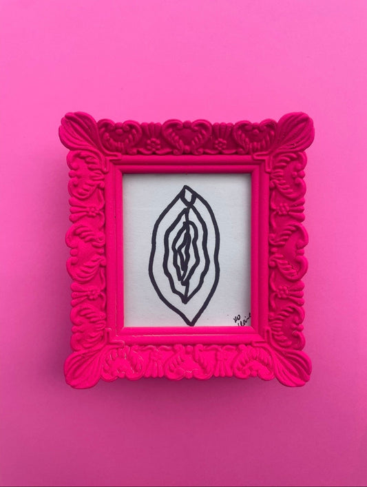 Mini Framed Pink Vulva